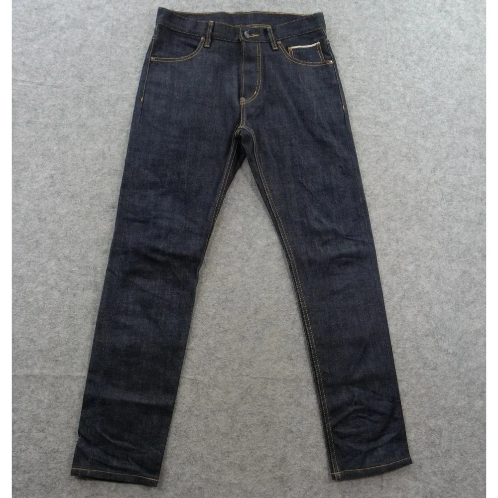 The Hundreds Jeans Mens 32 Blue Selvedge Slim Straight Mid Rise Dark Wash New